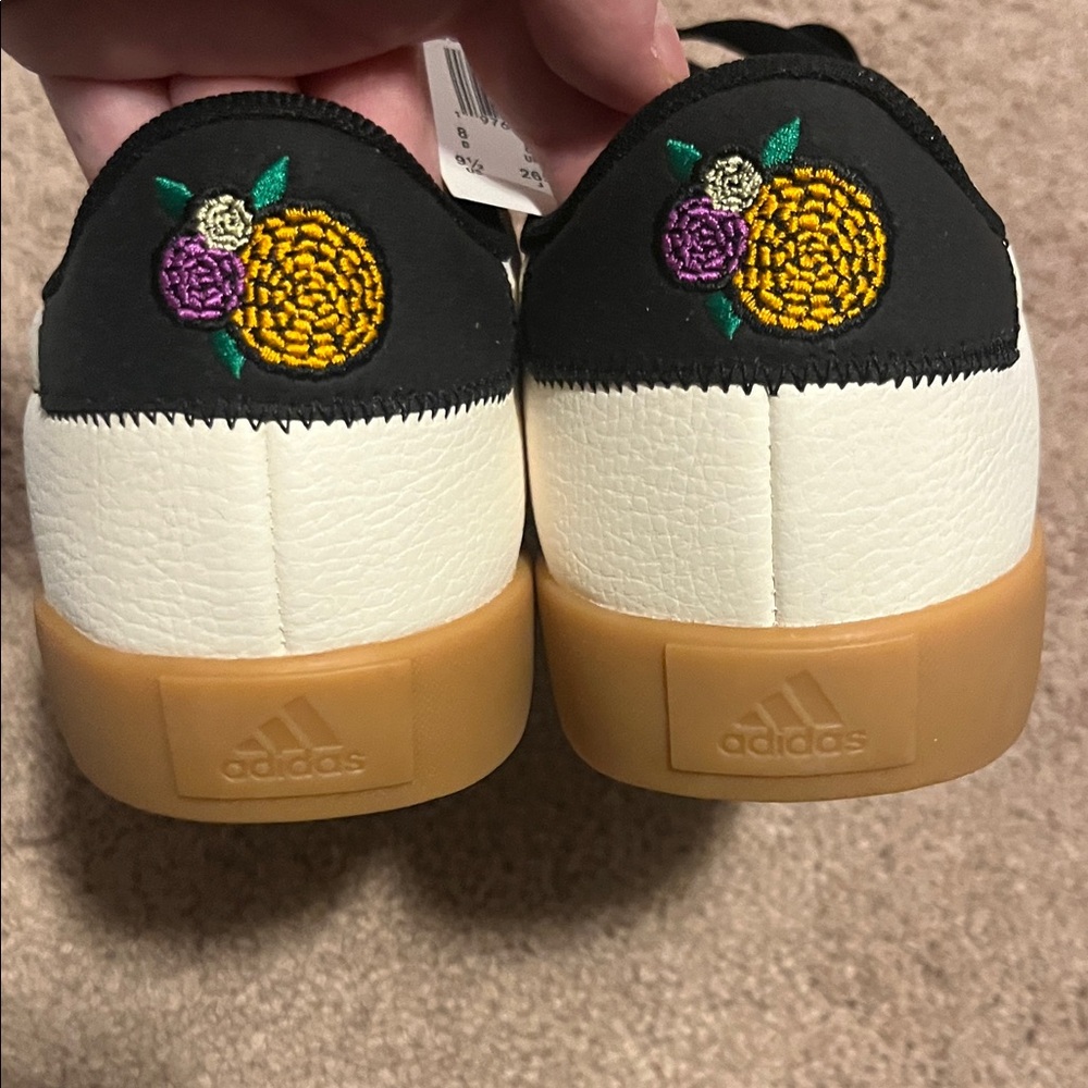 Adidas Black and White Sneakers with Gum Sole - Picture 3 of 5